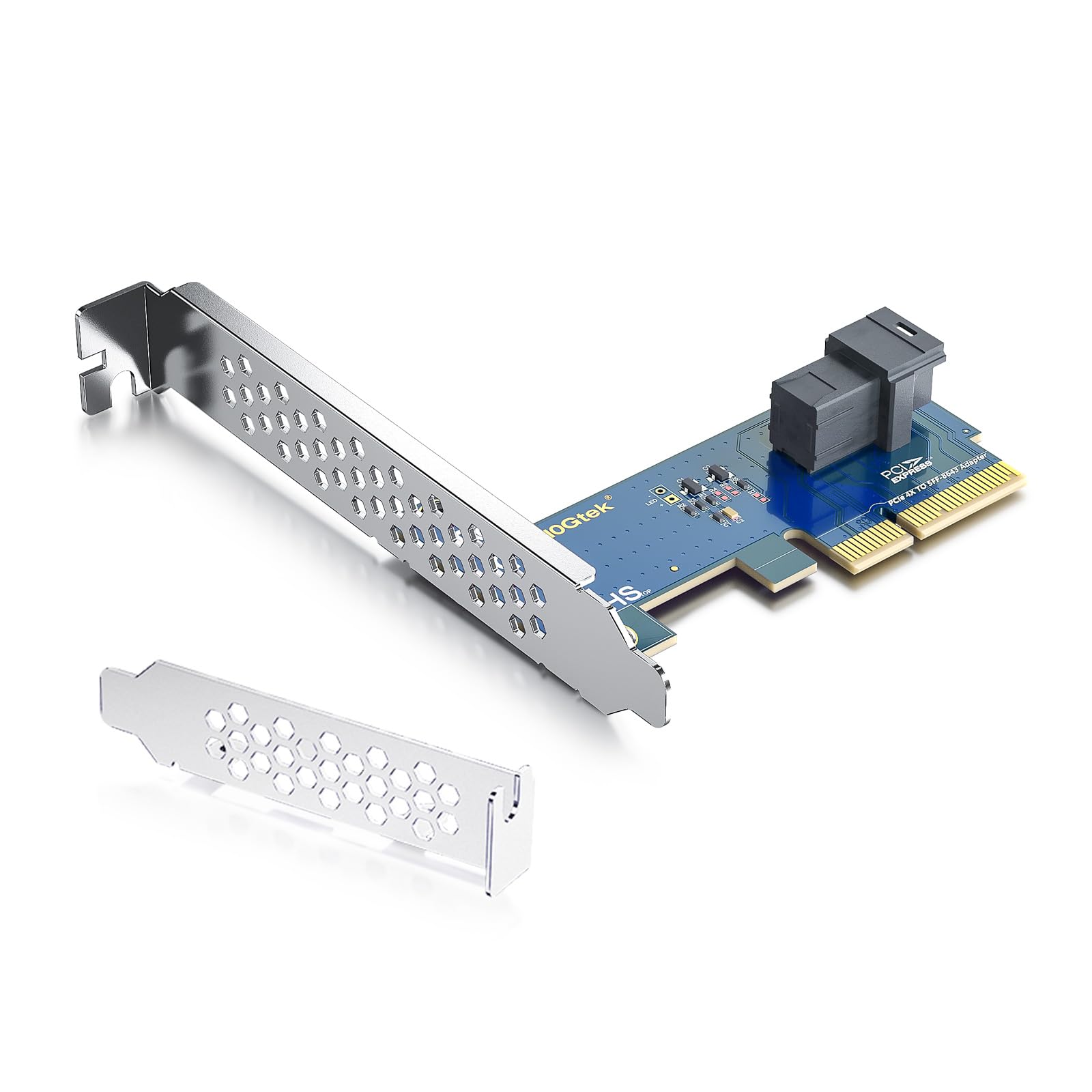 10Gtek® PCIe 3.0 4X zu SFF-8643 Adapter für U.2 SSD, X4, (1) SFF-8643, mit Low-profile Bracket, Support Windows 10/2016/2019, REHL/Cent0S 7/8, VMware ESXi 6/7, Ubuntu Linux 18/20/21, etc.