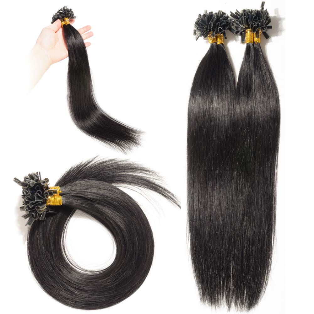 18" U Tip Hair Extensions Human Hair 100 Strands Keratin