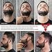 The BEARD NINJA - Beard Shaping Tool Template. Clear Shaper Guide for Lineup & Edging. Transparent Stencil Styling Goatee, Mustache & Neckline + Curve/Step or Straight Cut +Anti-Slip Grip (Red)