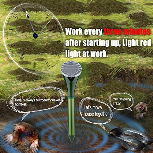 Tysonir Solar Powered Snake Repellent for Outdoor, Electronic Snake Repellent, Get Rid of Snake Mole Gophers for Outdoor Garden Yard 2 Pack