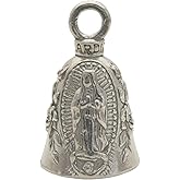 Guardian Bell Religious Good Luck Bell w/Keyring & Black Velvet Gift Bag | Motorcycle Bell | Lead-Free Pewter | Made in USA