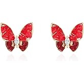 YOQUCOL Butterfly Shape Golden Stud Earrings for Women