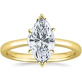 Houston Diamond District 0.75 to 5 Carat Lab Grown Solitaire Marquise Cut IGI Certified Diamond Engagement Ring (E-F Color VS2-SI1 Clarity)