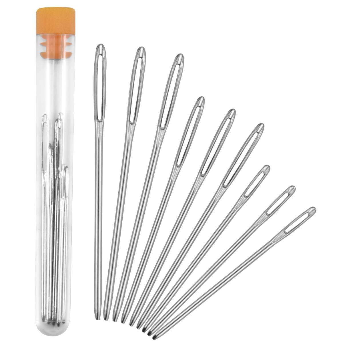 Large Eye Blunt Needles 9 Pcs Large Eye Stitching Needles Hand Sewing Needles Yarn Knitting Needles Sewing Big Eye Darning Needles for Wool