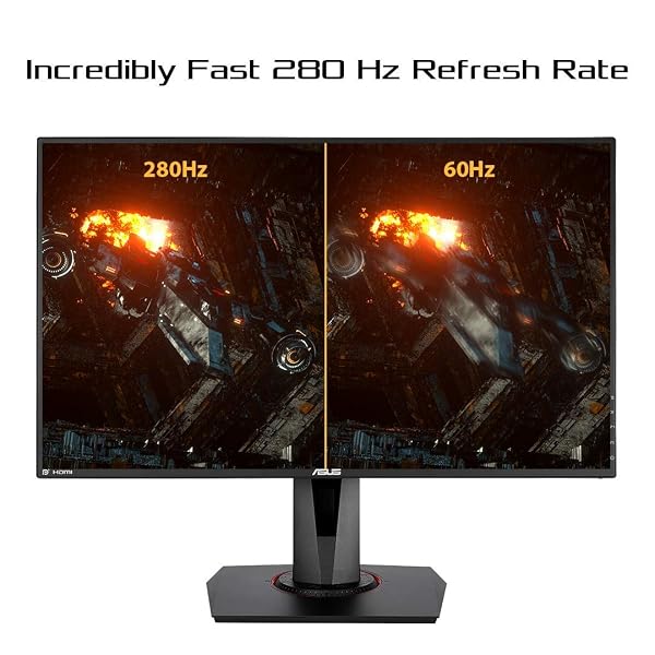 ASUS TUF GAMING VG279QM 27” HDR MONITOR, 1080P FULL HD (1920 X 1080), FAST IPS, 280HZ, G-SYNC COMPATIBLE, EXTREME LOW MOTION BLUR SYNC (ELMB SYNC), 1MS, DISPLAYHDR 400,, BLACK