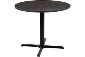 Flash Furniture Chapman 36" Round Multipurpose Conference Table, Business Meeting Table for Office and Conference Rooms, Rustic Gray