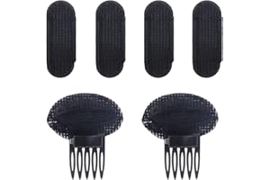 NAIHOD 6 Pcs Volume Hair Base Set Puff Hair Head Cushion Styling Insert Braid Tool Invisible Fluffy Hair Pad Bump up Comb Clip Sponge Bun Hair Pad Fluffy Hairstyle Tools Accessories for Women Girl