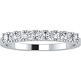 Stunning Jewelry 0.53 ctw 9-Stone Lab Grown Diamond Wedding Band for Women in 14K White/Yellow/Rose Gold | E-F Color, VS-SI Clarity | Elegant Stackable Anniversary Ring
