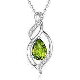 FANCIME Birthstone Necklace for Women Teardrop Necklace S925 Sterling Silver Infinity Love Birthday Gifts for Mom Women Girls, 16"+2" Inches