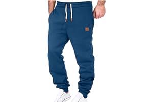 Mens Fleece Sweatpants Elastic Waist Joggers Workout Athletic Running Pants Casual Classic Trousers with Pockets