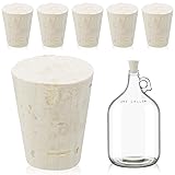 Ziliny 6 Pcs Carboy Cork Stopper, Glass Carboy Cap