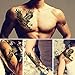 TAFLY Men's Temorary Tattoos Black Large Eagle Wings Pattern Chest Transfer Tattoo Stickers for Men 2 Sheets