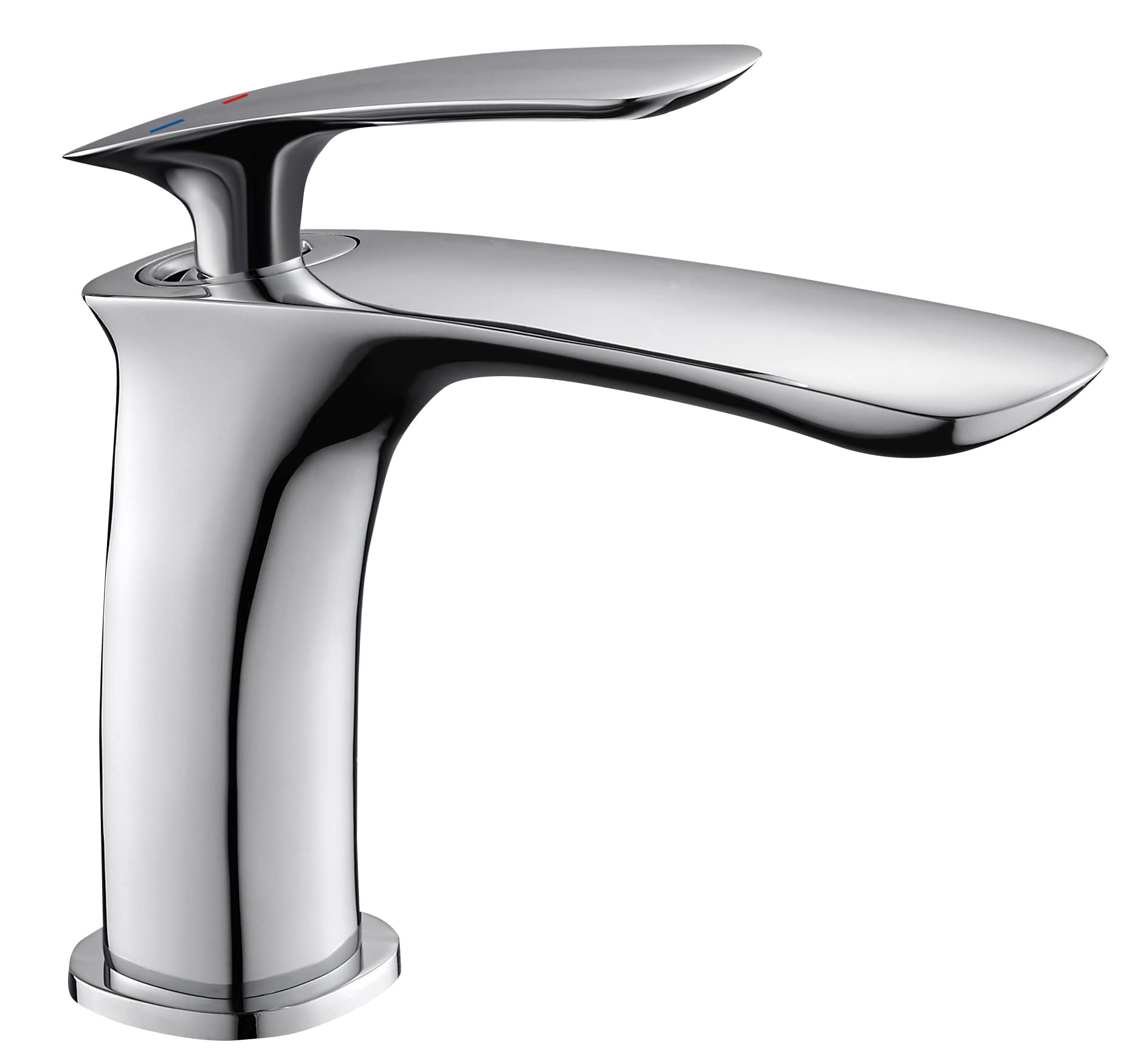 Edouard Rousseau Orkid Mixer Tap, Basin Mixer, Click-Clac Drainage, Invisible Aerator, Quick Hand Tightening Nut, 160 (Height) x 134 (Projection) mm, Chrome