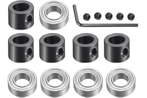 Wolfride 5Pcs Replacement Bearings for Router Bits Bottom Mounted Ball Bearing Kit for 1/4 Inch Shank Router Bits|Interior Dia: 1/4” & Outer Dia: 1/2”