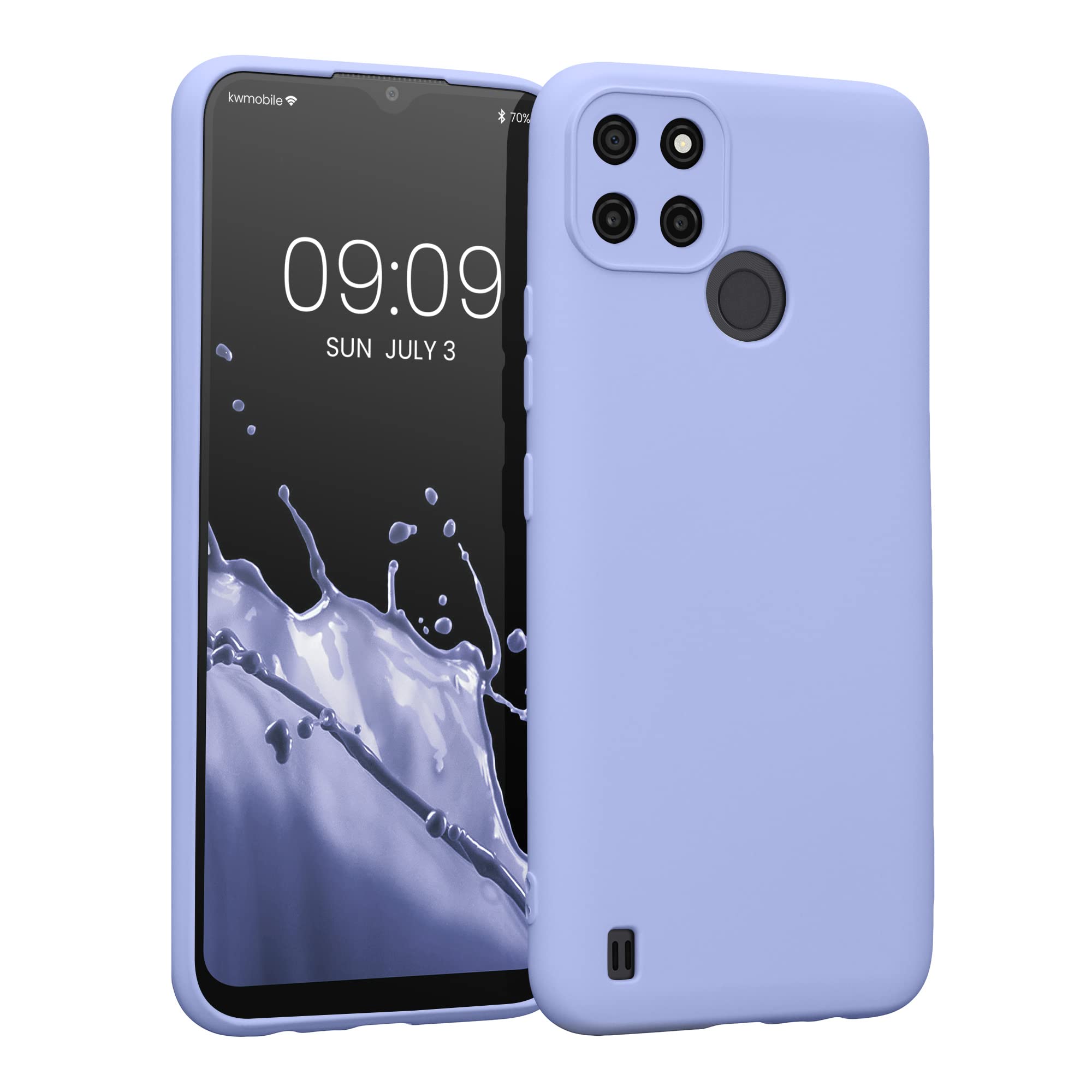 kwmobile Case Compatible with Realme C21Y / C25Y Case - Protective Slim TPU Cover with Soft Matte Finish - Light Lavender