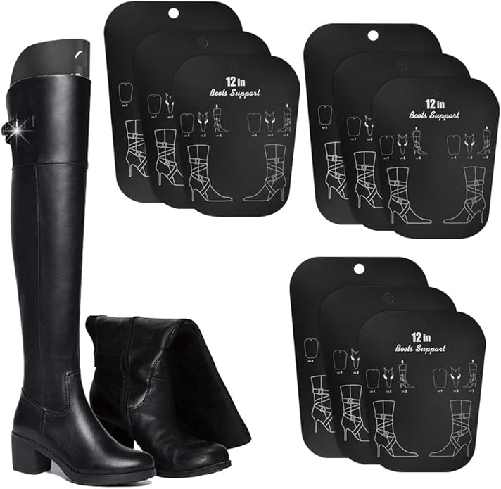 BUZIFU 6 Pairs (12 Sheets) Boot Shaper Form Inserts PVC Boot Fillers Knee High Boot Stand