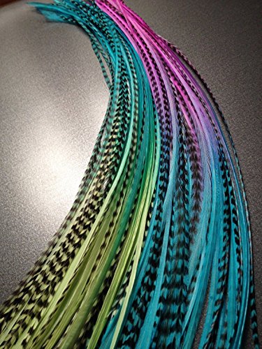 Amazon Com 10 Hair Feathers And Beads 100 Real Rooster Feather
