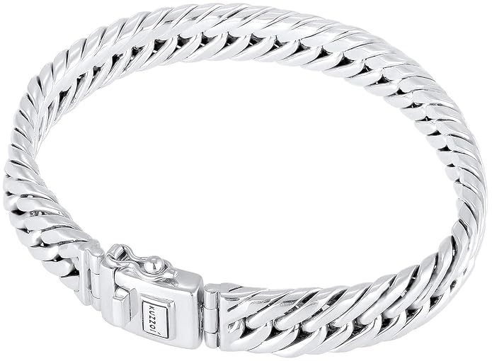 kuzzoi Buddha Silber-Armband für Herren, handgefertigtes Panzer-Armband aus echten massiven 925 Sterling Silber poliert, Luxu