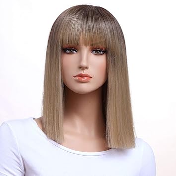 Amazon Com Gotta Bleach Blonde Bob Short Medium Length Wigs For