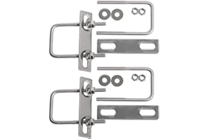 Aopin Square U-Bolts 1.57inch 40mm Inner Width 304 Stainless Steel Silver M6 with Plates Nuts for Car/Motorhome/Sailing Trailer Replacement Part and Accessorie 4Pcs