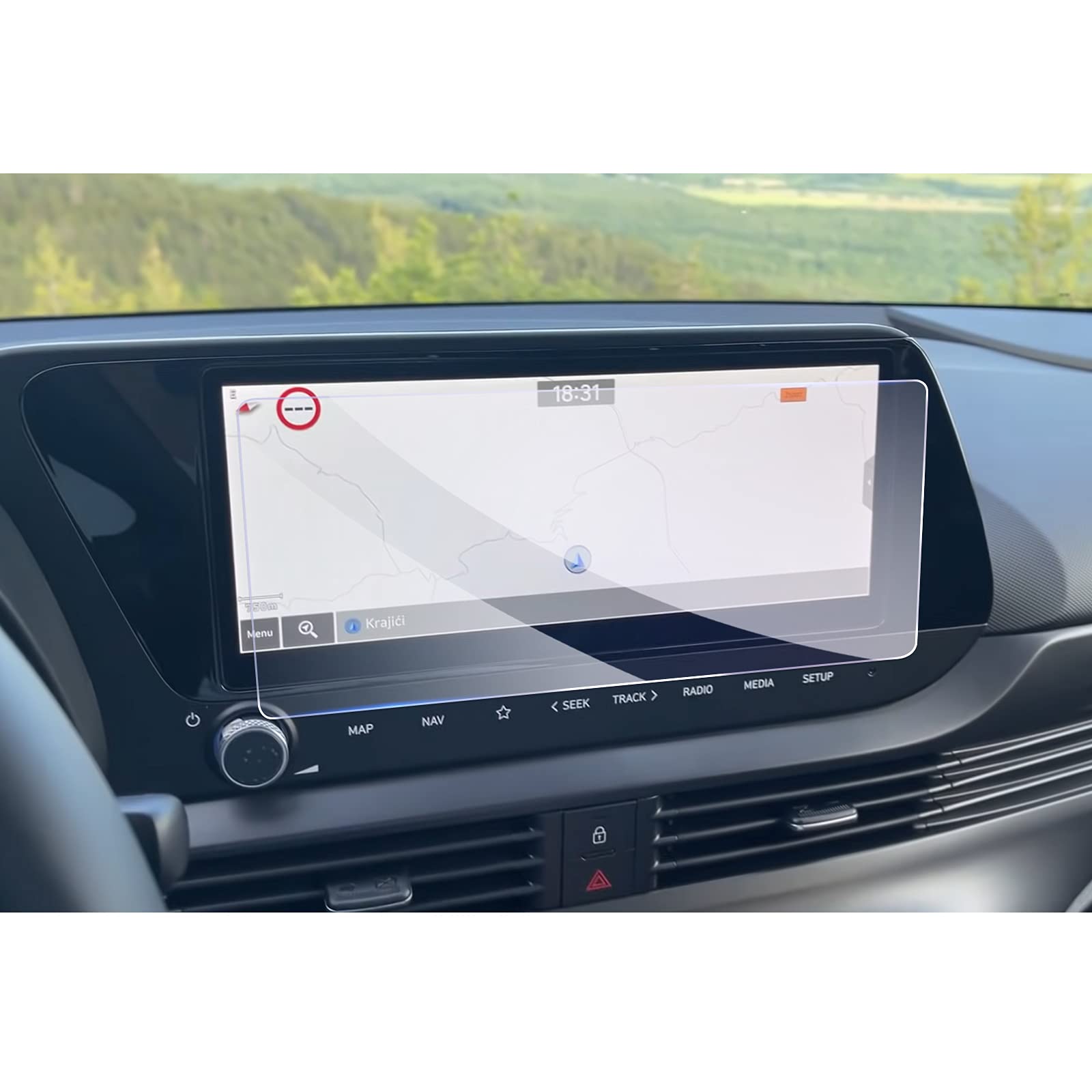 GAFAT Compatible with Hyundai Bayon 2021-2024 2025 10 Inch Navigation Protective Film, Bayon 2023 2022 Tempered Glass Screen Protector, Bayon Accessories, Shockproof, 9H Anti-Scratch