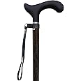 CaneCraft Carbon Fiber Walking Cane for Men and Women - Ultra Lightweight Height Adjustable Walking Stick with Wood Finish