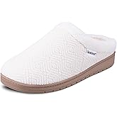 isotoner womens Indoor/Outdoor Slip-on Diamond Microterry Gemma Clog Slippers With Memory Foam Comfort