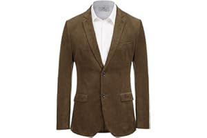 PJ PAUL JONES Mens Corduroy Blazer Jackets Slim Fit Two Button Casual Sports Coat
