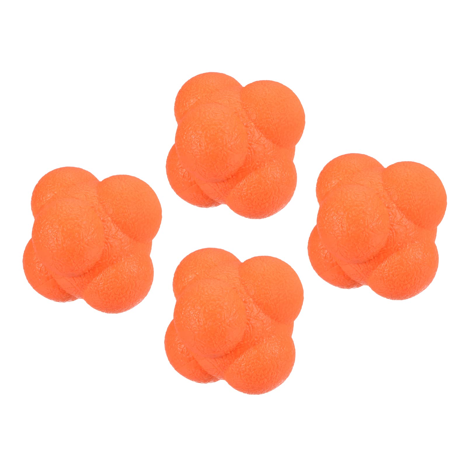 PATIKIL Bounce Reaction Balls, 4 Pack Coordination Ball Agility & Speed Reflex Training Game Sports Ball TPR High Difficulty for Baseball Soccer Softball Basketball, Orange