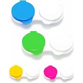 SPORTS WORLD VISION 4PC Flip-Top Flat Contact Lens Cases | Portable Travel Contact Lens Storage Box | Lightweight Durable Bulk Buy Contact Lens Solution Holders with Mix Color Set