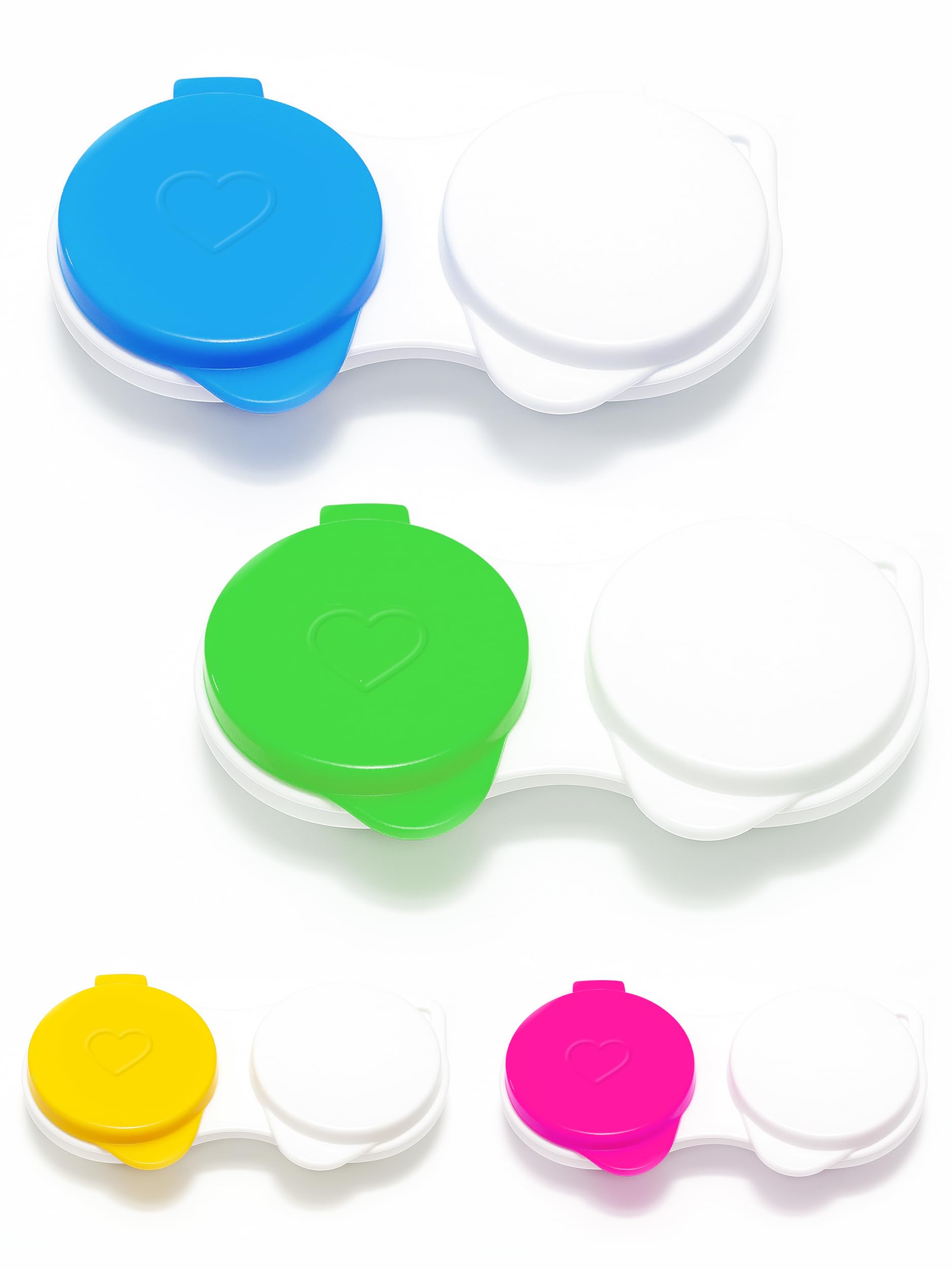 SPORTS WORLD VISION 4PC Flip-Top Flat Contact Lens Cases | Portable Travel Contact Lens Storage Box | Lightweight Durable Bulk Buy Contact Lens Solution Holders with Mix Color Set