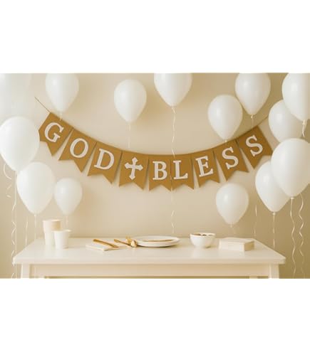 Gold Christening Banner