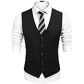 COOFANDY Mens Suit Vest Formal Dress Vest Slim Fit Buesiness Wedding