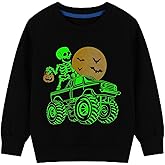 HILEELANG Boy Sweatshirts Halloween Christmas Novelty Glow in the Dark Crewneck Pullover Cotton Graphic Tops Sweater Shirts