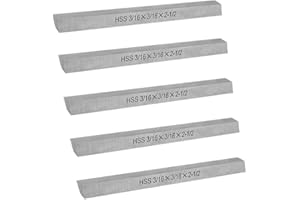 DBM IMPORTS 5 Pc HSS Square Tool Bit 3/16" x 3/16" x 2-1/2" Milling Lathe Tool Bit Cutter