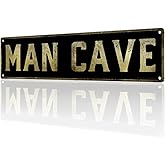 MOLESS Vintage Man Cave Decor – 'MAN CAVE' Signs | 12x8″ Metal Signs for ManCave, Home Bar, or Garage – Funny Gifts for Men, 2436