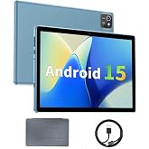 aiprotablet Tablet 10 inch Android 15 Tablets, 12GB RAM 64GB ROM 1TB Expand, Quad-Core Processor, 1280x800 LCD Touch Screen, WiFi 5, Dual Camera, BT5.0, 6000mAh Battery (Blue)