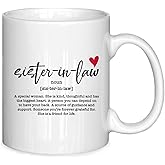 ignytiger Best Sister in Law Birthday Gifts Mug for Women, Gifts for Sister in Law, Ceramic Coffee Mug 11 oz