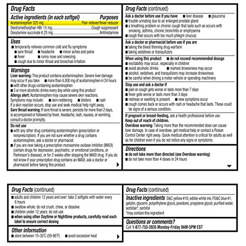 Wellness Basics Multi-Symptom Nighttime Cold & Flu Relief Softgel, 48 Count