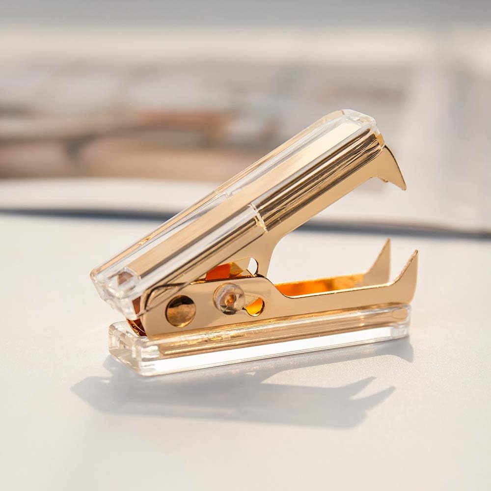 SIRMEDAL Chic Ultra Clear Acrylic and Gold Staple Remover for Office School Home, Desk Accessories. : Office Products