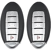 X AUTOHAUX 2pcs 434MHz KR5TXN4 Replacement Smart Proximity Insert Keyless Entry Remote Key Fob for Nissan Rogue 2019 2020 2021 5 Buttons 4A Chip SUV Key 285E3-6RR7A S180144507