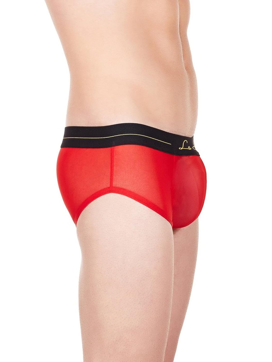 la intimo men's red nylon spandex power boy shorts