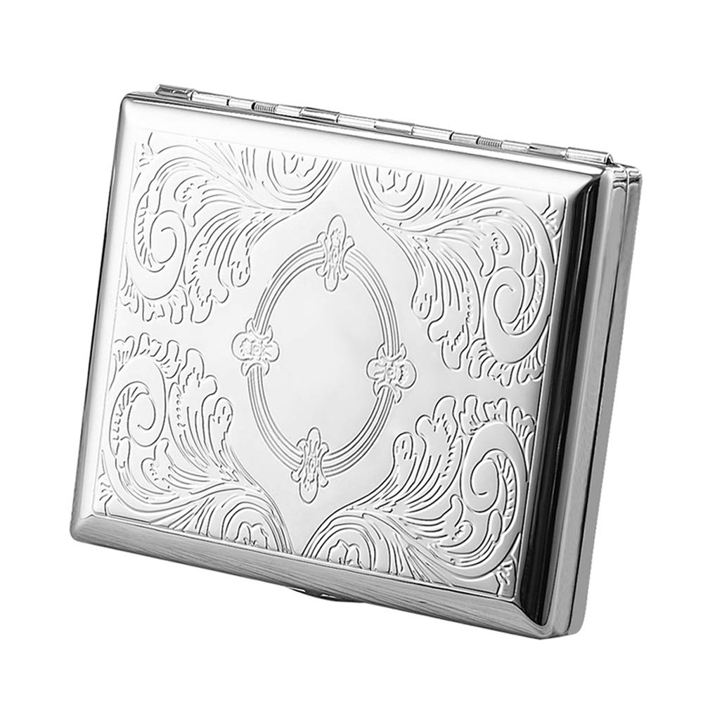 EKdirect Silver Metal Cigarette Case Box for 20pcs Cigarettes 84mm