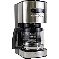 Kenmore Drip Coffee Maker - 12 Cup Programmable Cafe Machine With Glass Pot, Regular & Bold Brew, Auto Shut Off Large Water R