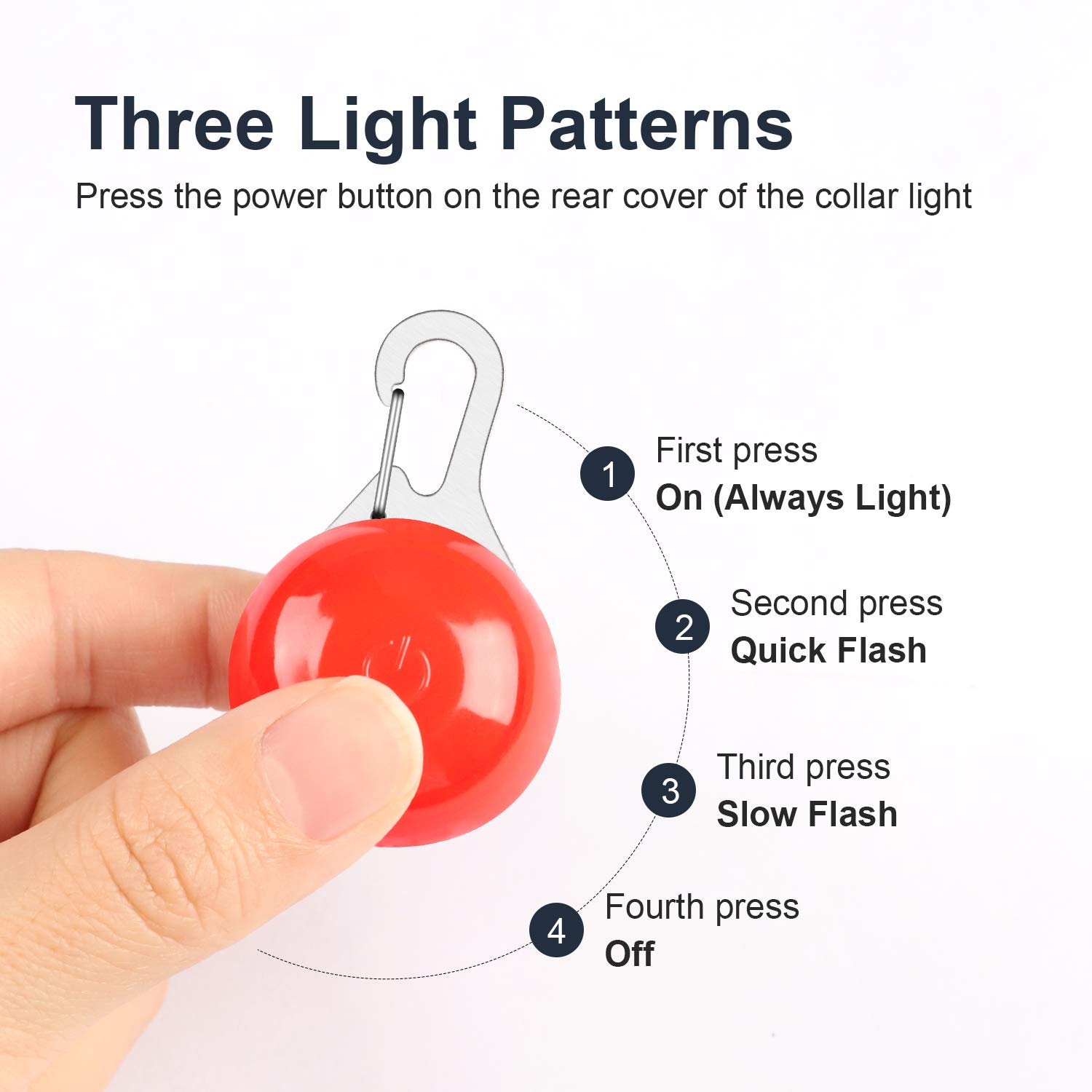 Dog Lights Cat Pet LED Collar Light, 6 Pieces Clip On Collar Charms for Night Walking Glow in The Dark Water Resistant Pendants, Battery Included and 6 Extra