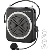 ENBLUES 2800mAh Voice Amplifier with 2 Wired Microphones | Lapel Clip Wired Microphone, Handheld Microphone, Bluetooth Speaker