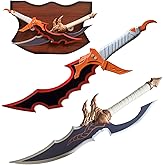 Anime 2pc Set Sword Kasaka's Knight Killer 2 Sword Cosplay Props All Metal with Hanging Board