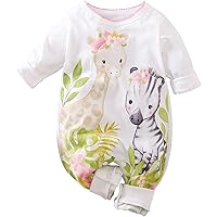 Baby Knotted Nightgown Breathable Soft Comfortable Infant Sleeping Gown With Hair Band Blue Line Leaf