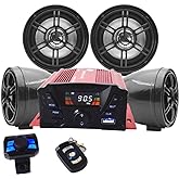 XYC UTV,ATV, Anti-Theft Bluetooth Motor Remote 3.34" Motorcycle Bluetooth Wireless Speaker MP3 Music Player Sound Audio Stereo Amplifier (Black)