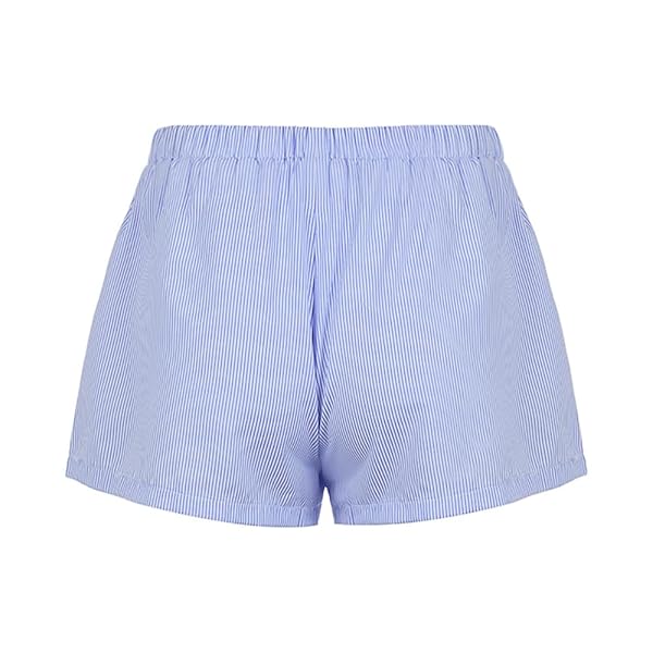 PEASSA WOMEN STRIPED LOUNGE BOXER SHORTS CUTE SUMMER Y2K PAJAMA BOTTOMS SLEEP SHORTS BLUE L